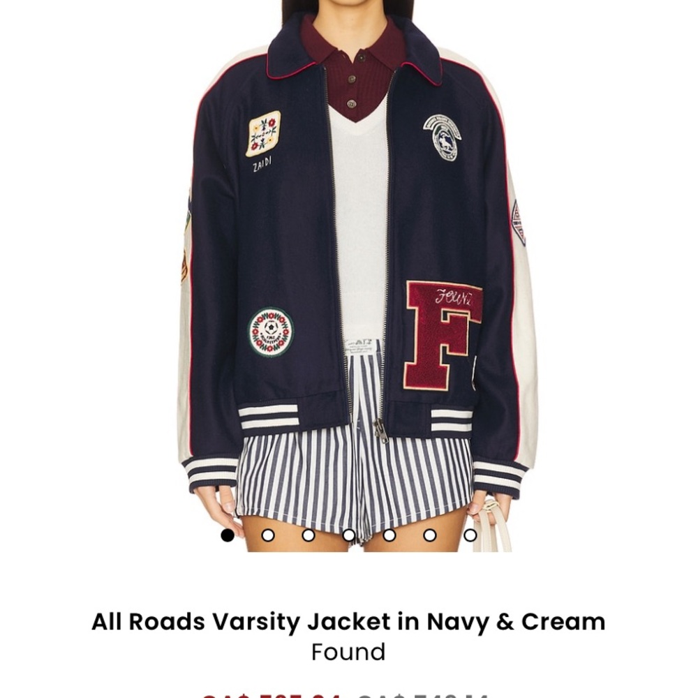 All Roads Women's Varsity Jacket - Navy & Cream